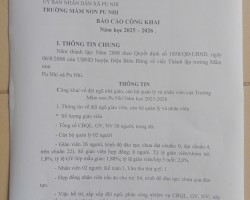 Báo cáo công khai năm học 2025-2026