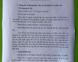 Công khai về đội ngũ giáo viên ,cán bộ quản lí và nhân viên