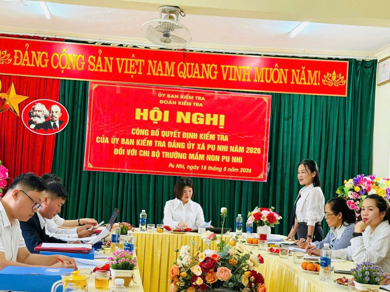 CHI BỘ TRƯỜNG MẦM NON PU NHI ĐÓN ĐOÀN KIỂM TRA CỦA ỦY BAN KIỂM TRA XÃ PU NHI